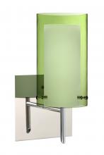 Besa Lighting 1SW-L44007-CR-SQ - Besa Pahu 4 Wall With SQ Canopy 1SW Transparent Olive/Opal Chrome 1x40W G9