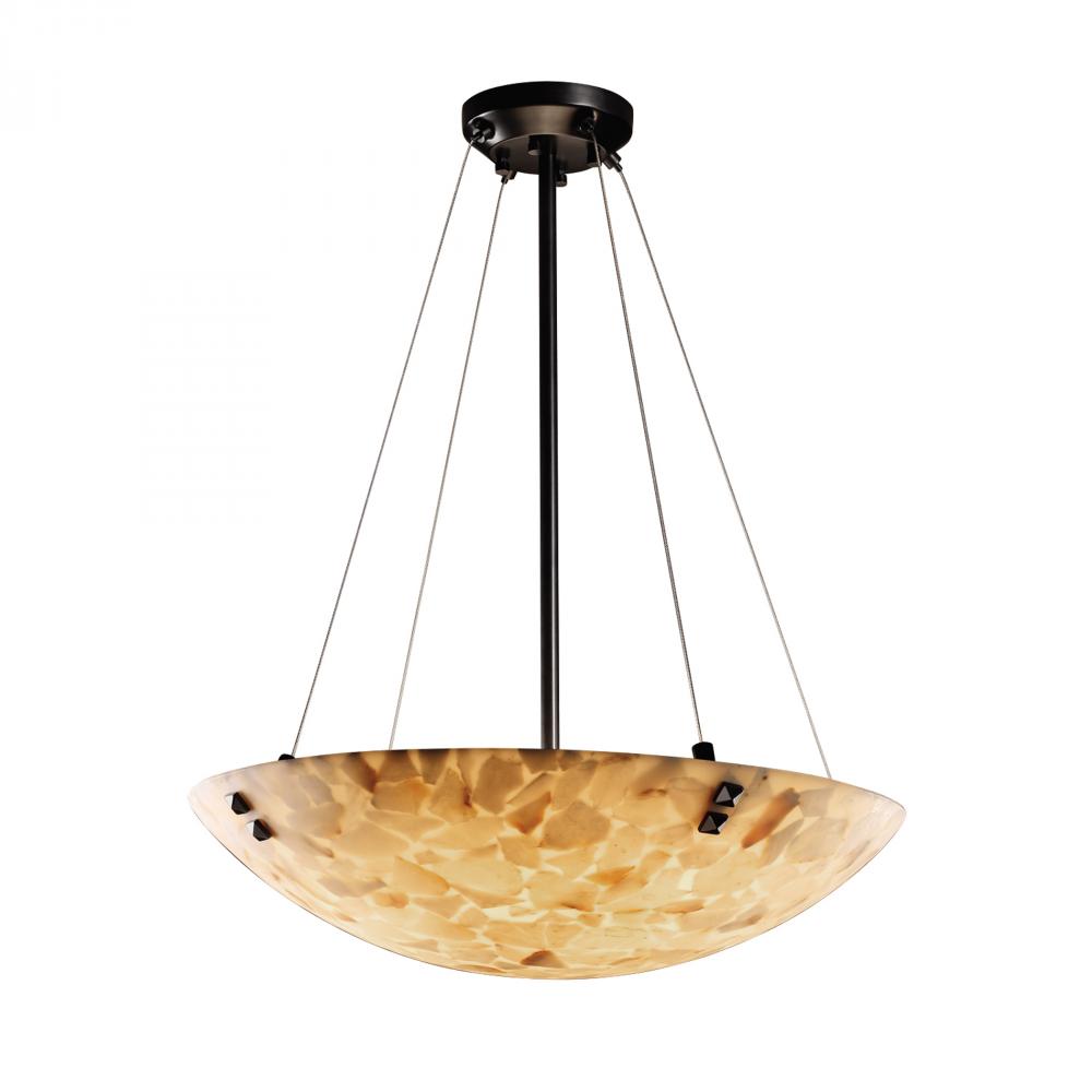 24" LED Pendant Bowl w/ Pair Cylindrical Finials
