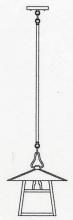 Arroyo Craftsman CSH-12EOF-RC - 12" carmel stem hung pendant without overlay (empty)