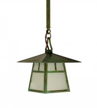 Arroyo Craftsman CSH-8HAM-BZ - 8" carmel stem hung pendant with hillcrest overlay