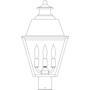 Arroyo Craftsman INP-10MRCS-AC - 10" inverness post mount with metal roof
