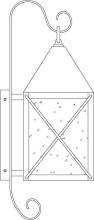 Arroyo Craftsman NOB-8M-S - 8" nottingham wall mount