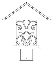 Arroyo Craftsman TRP-12ASRM-MB - 12" timber ridge post mount with ashbury  filigree