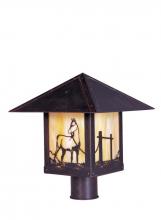 Arroyo Craftsman TRP-12HSOF-RB - 12" timber ridge post mount with horse filigree