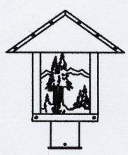 Arroyo Craftsman TRP-12MNOF-RB - 12" timber ridge post mount with mountain filigree